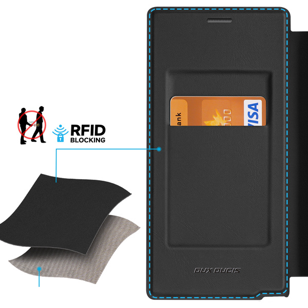 Dux Ducis Skin X Pro Hülle für Samsung S24 Ultra mit Magnetring und Klappe – Schwarz