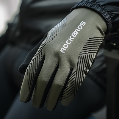 Rockbros cycling gloves spring/summer/autumn, full, size: XXL - black