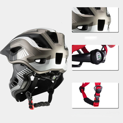 Rockbros TT-32SBTG-M Kinderfahrradhelm mit abnehmbarem Kinnbügel, Größe M – Grau