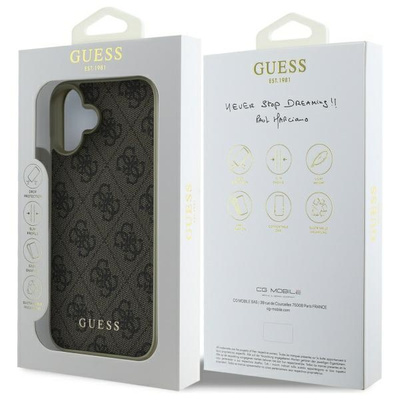 Guess 4G Charms Collection Hülle für iPhone 16 Plus – braun