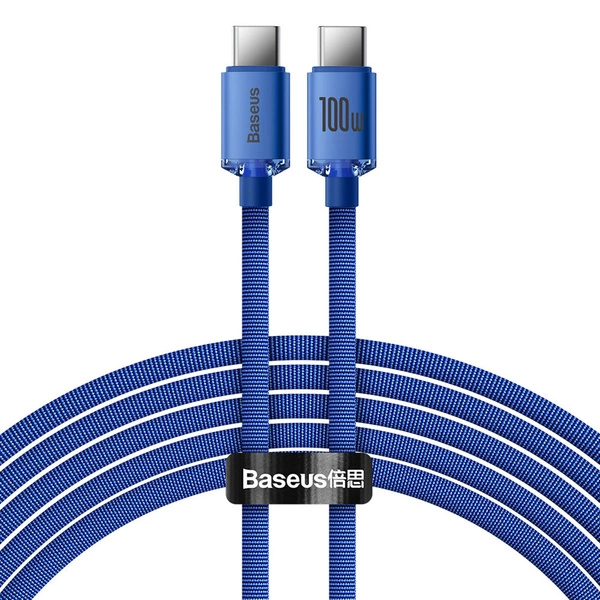 [AFTER RETURN] Baseus Crystal Shine Series cable USB cable for fast charging and data transfer USB Type C - USB Type C 100W 2m blue (CAJY000703)