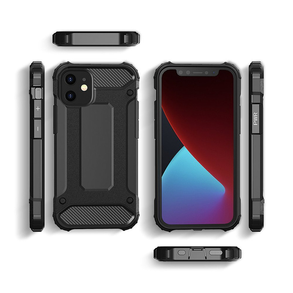 Hybrid Armor Case Tough Rugged Cover for iPhone 12 Pro Max black
