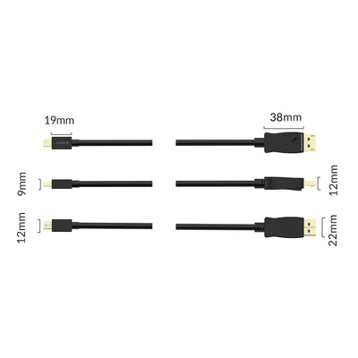 Orico XD-MDTH4 4K 30Hz Mini DisplayPort auf HDMI Kabel 3m - Schwarz