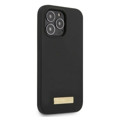 Guess GUHMP13XSPLK iPhone 13 Pro Max 6.7&quot; black/black hard case Silicone Logo Plate MagSafe