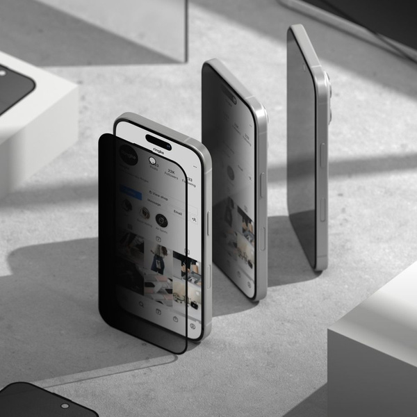 Ringke Easy Slide Privacy Glass 2er-Pack für iPhone 15 / 16