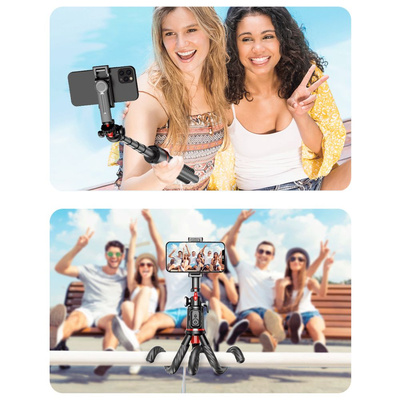Selfie stick Tech-Protect L07S Bluetooth z elastycznym tripodem do 54cm i głowicą 360 - czarny