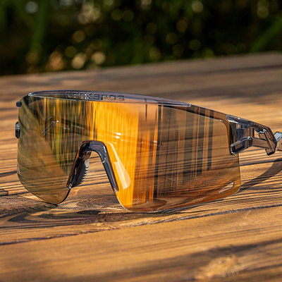 Rockbros Radsportbrille Photochrom, mit UV-Schutz und Korrektureinsatz, Klar - Lila