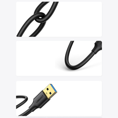 Ugreen US128 90576 USB-A 3.0 / USB-A 3.0 5Gb/s cable 3m - black