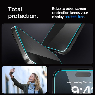SZKŁO HARTOWANE SPIGEN GLAS.TR ”EZ FIT” 2-PACK IPHONE 15 PLUS / 16 PLUS PRIVACY