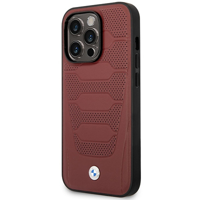 Case BMW BMHMP14X22RPSR iPhone 14 Pro Max 6.7&quot; Burgundy/burgundy Leather Seats Pattern MagSafe