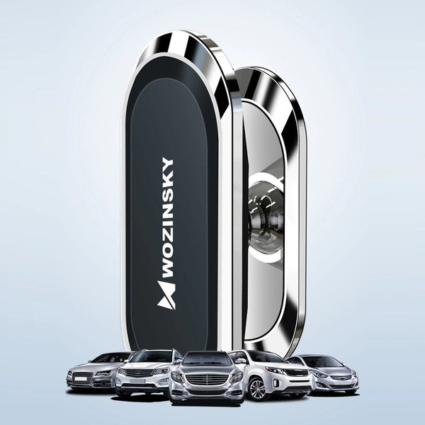 [B WARE] Wozinsky selbstklebende magnetische 360 Auto-Armaturenbretthalterung Silber (WMH-06)