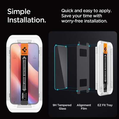 Szkło hartowane Spigen Glas.tR EZ Fit na iPhone 16 Pro Max - 2 szt.