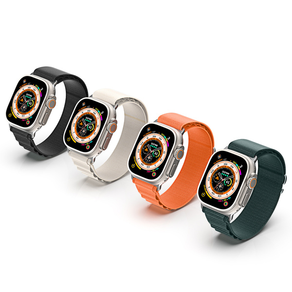 Sportarmband mit Schnalle für Apple Watch 9 / 8 / 7 / 6 / SE / 5 / 4 / 3 / 2 / 1 (41, 40, 38 mm) Dux Ducis Strap GS Version – Orange