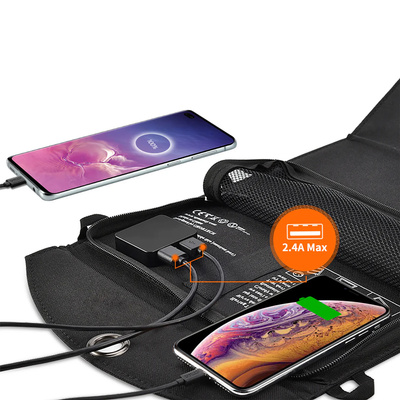 Choetech SC001 faltbares Solarladegerät 19W 2x USB-A - Schwarz