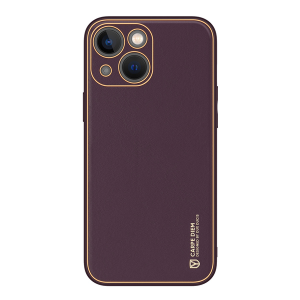 Dux Ducis Yolo etui iPhone 14 Plus elegancki pokrowiec ze skóry ekologicznej fioletowy