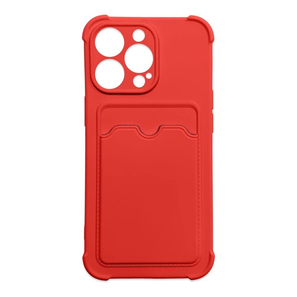 Card Armor Case Pouch Cover For Samsung Galaxy A22 4G Card Wallet Silicone Armor Cover Air Bag Red