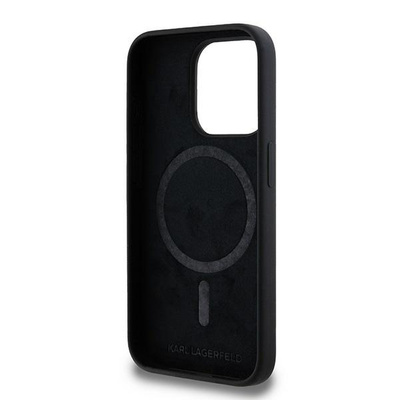 Etui Karl Lagerfeld Silicone Karl&Choupette MagSafe na iPhone 15 Pro Max - czarne