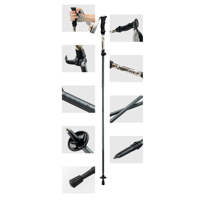 Qunature Nordic Walking Trekking Poles Aluminum 110 - 130 cm - Brown