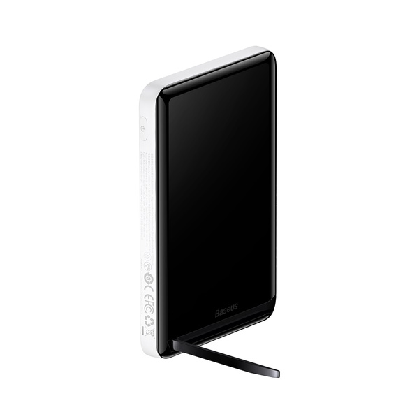 Baseus Magnetic Bracket Powerbank mit kabellosem Laden MagSafe 10000mAh 20W Overseas Edition weiß (PPCX000202) + USB Typ C Kabel Baseus Xiaobai Series 60W 0,5m