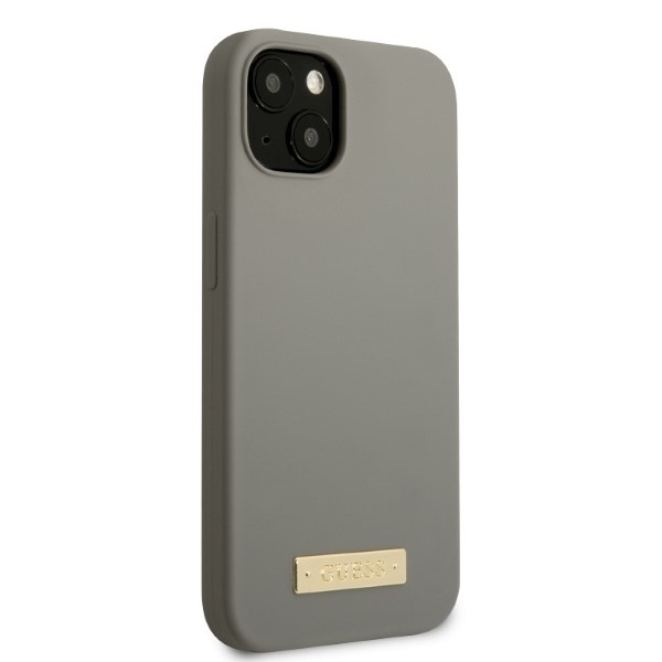 Guess GUHMP13SSPLG iPhone 13 mini 5,4&quot; grau/graue Hartschale Silikon-Logoplatte MagSafe