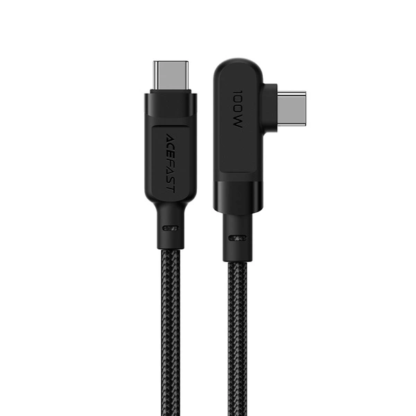 Acefast abgewinkeltes Kabel USB Typ C - USB Typ C 2m, 100W (20V / 5A) schwarz (C5-03 Black)