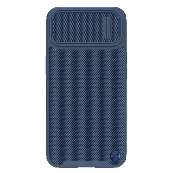 Nillkin Textured S Case pour iPhone 14, coque blindée avec cache appareil photo, bleu