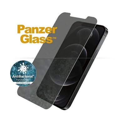 Szkło hartowane PanzerGlass Standard Super+ antybakteryjne prywatyzujące na iPhone 12 / 12 Pro
