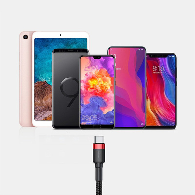 Baseus Cafule Kabel USB-A / USB-C QC3.0 2A 3m - Grau-Schwarz