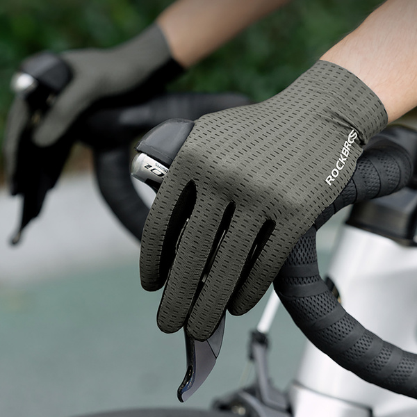 Rockbros Breathable Full Finger Cycling Gloves, Size: L - Green