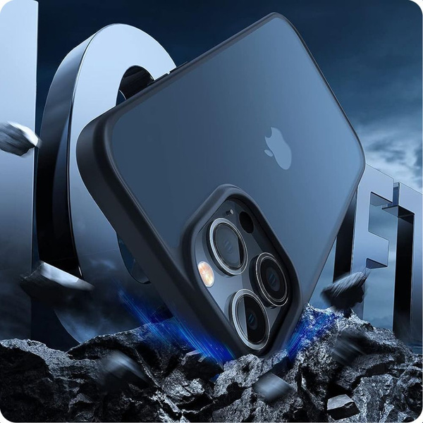 Tech-Protect MagMat iPhone 15 Pro Case - Matte Navy Blue