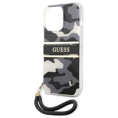 Guess GUHCP13XKCABBK iPhone 13 Pro Max 6,7&quot; schwarz/schwarz Hardcase Camo Strap Collection