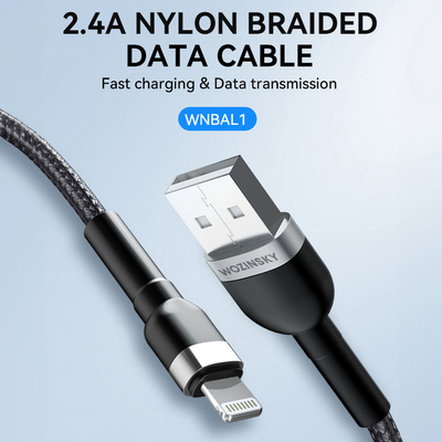 Wozinsky WNBAL1 USB-A / Lightning 2,4A Kabel 1 m - Schwarz