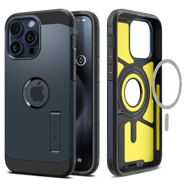 Spigen Tough Armor MagSafe Hülle für iPhone 15 Pro – schwarzes Metall