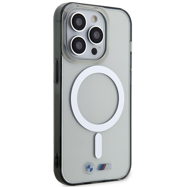 BMW Silver Ring MagSafe Hülle für iPhone 15 Pro – transparent