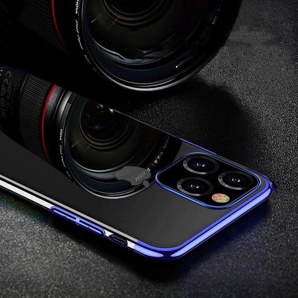 Clear Color Case Gel TPU Electroplating frame Cover for iPhone 13 Pro black