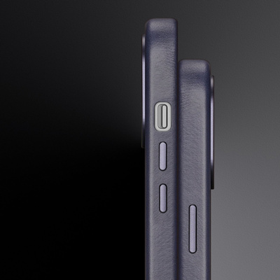Dux Ducis Naples Hülle iPhone 14 Pro Max magnetische Lederhülle MagSafe blau