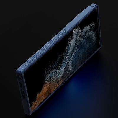 Nillkin Textured S Case für Samsung Galaxy S22 Ultra gepanzerte Hülle mit Kameraabdeckung grün
