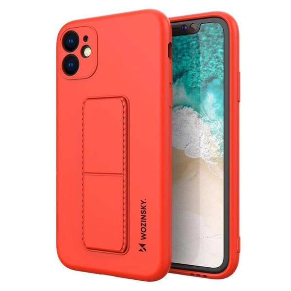Wozinsky Kickstand Case silicone case with stand for iPhone 11 Pro red