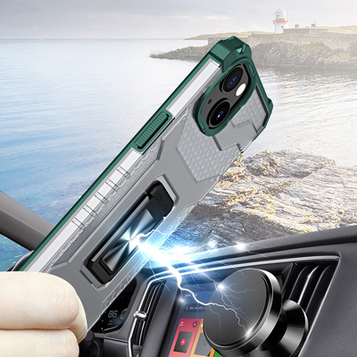 Crystal Ring Case Kickstand Tough Rugged Cover for iPhone 13 green