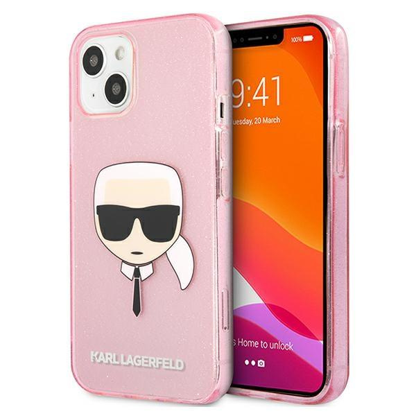 Karl Lagerfeld KLHCP13MKHTUGLP iPhone 13 6,1" różowy/pink hardcase Glitter Karl`s Head